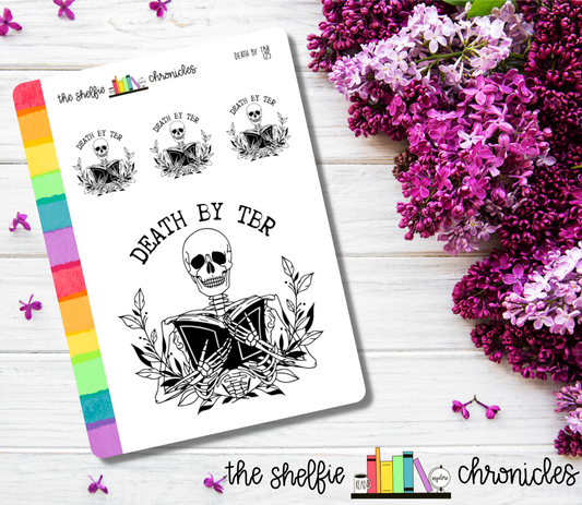 125 - Death By TBR - Die Cut Stickers - Repositionable Paper - Great For Reading Journals