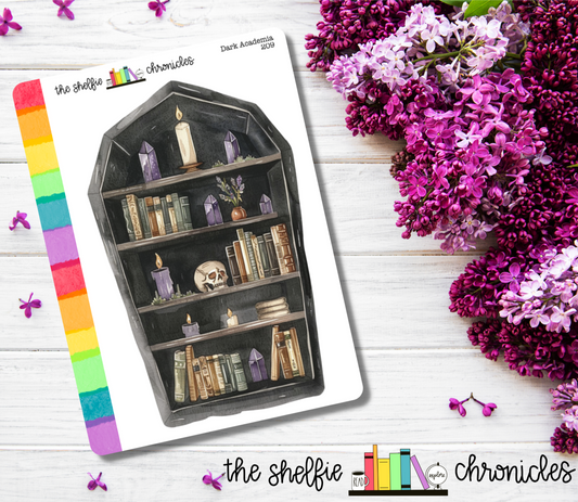 209 - Dark Academia Bookcase - Die Cut Stickers - Repositionable Paper - Perfect For Reading Journals And Planners