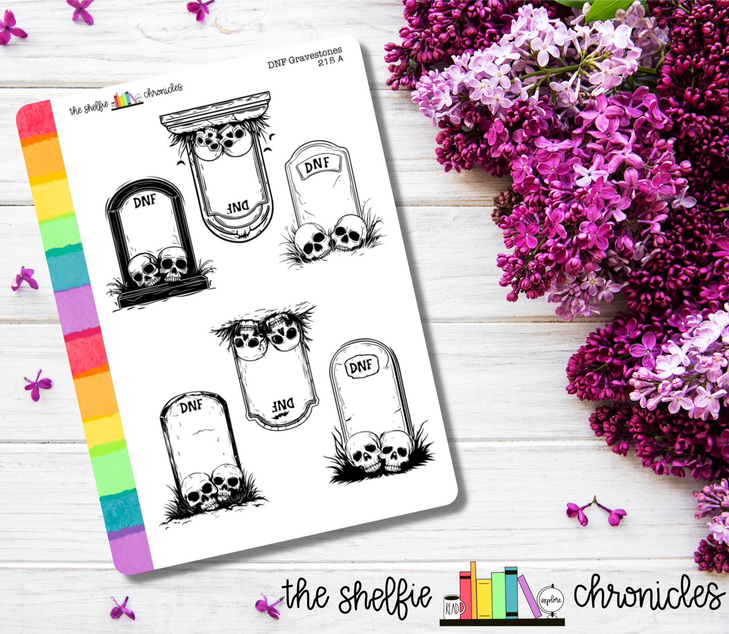 215 - DNF Cemetery - Die Cut Stickers - Repositionable Paper - Perfect For Reading Journals And Planners