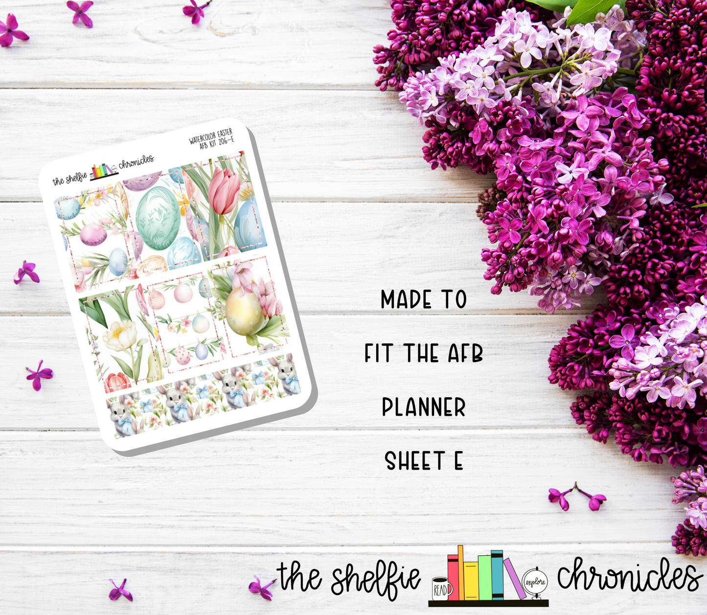 AFB Kit 206 - Watercolor Easter - Made To Fit The Always Fully Booked Planner - Die Cut Stickers - Repositionable