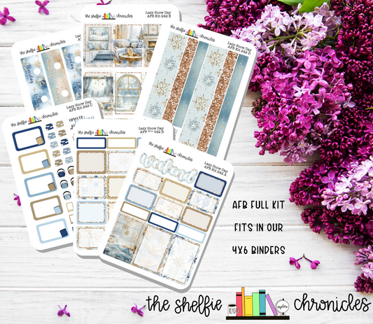 AFB Kit 242 - Lazy Snow Day Weekly Kit - Made To Fit The Always Fully Booked Planner - Die Cut Stickers - Repositionable