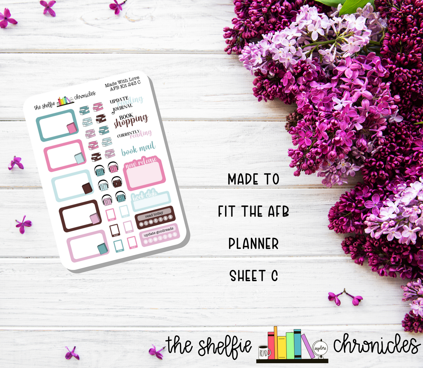 AFB Kit 243 - Made With Love Weekly Kit - Made To Fit The Always Fully Booked Planner - Die Cut Stickers - Repositionable