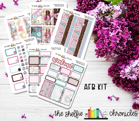 AFB Kit 243 - Made With Love Weekly Kit - Made To Fit The Always Fully Booked Planner - Die Cut Stickers - Repositionable