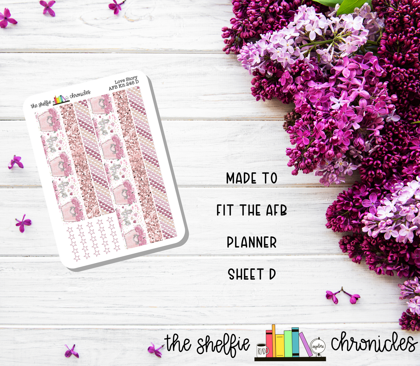 AFB Kit 246 - Love Story Weekly Kit - Made To Fit The Always Fully Booked Planner - Die Cut Stickers - Repositionable