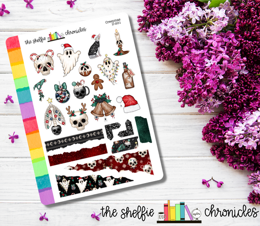 D 231 - Creepmas - Die Cut Stickers - Repositionable Paper - Perfect For Reading Journals And Planners