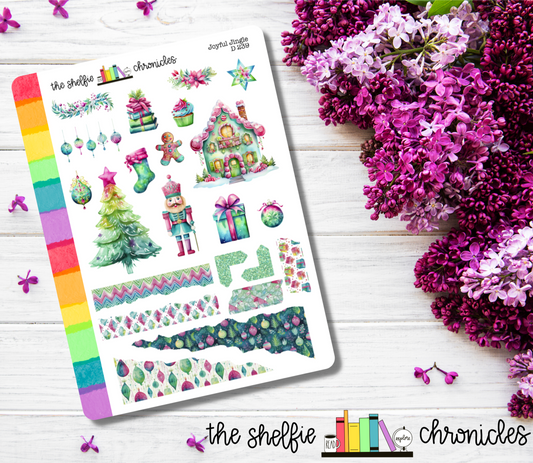 D 239 - Joyful Jingle - Die Cut Stickers - Repositionable Paper - Perfect For Reading Journals And Planners