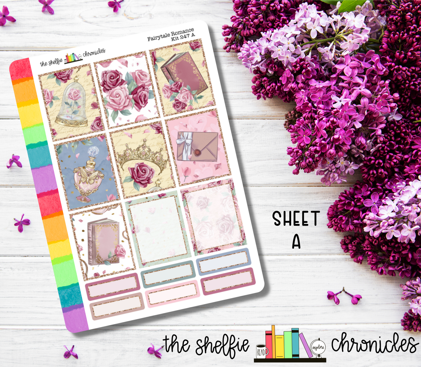 Kit 247 - Fairytale Romance Weekly Kit - Die Cut Stickers - Repositionable Paper - Made To Fit 7x9 Planners