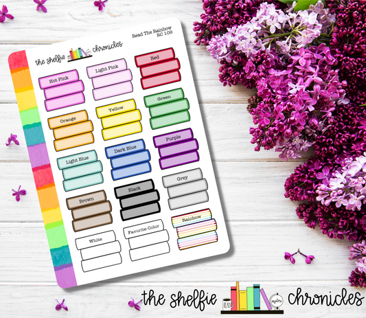 RC 109 - Read The Rainbow Reading Challenge - Die Cut Stickers - Repositionable Paper - Perfect For Reading Journals And Planners