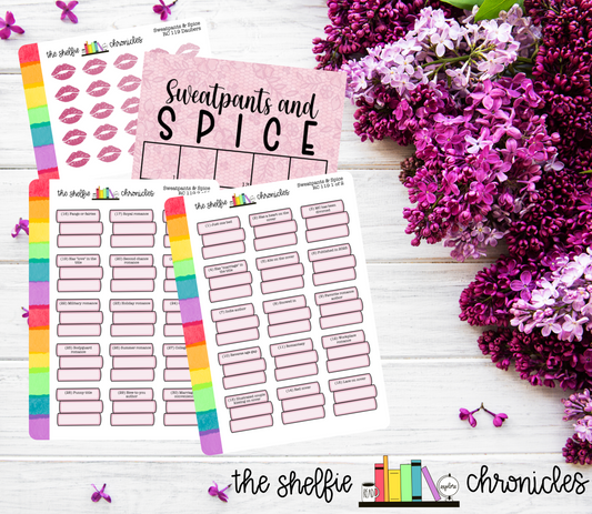 RC 119 - 2025 Sweatpants and Spice Reading Challenge - The Shelfie Chronicles - Die Cut Stickers