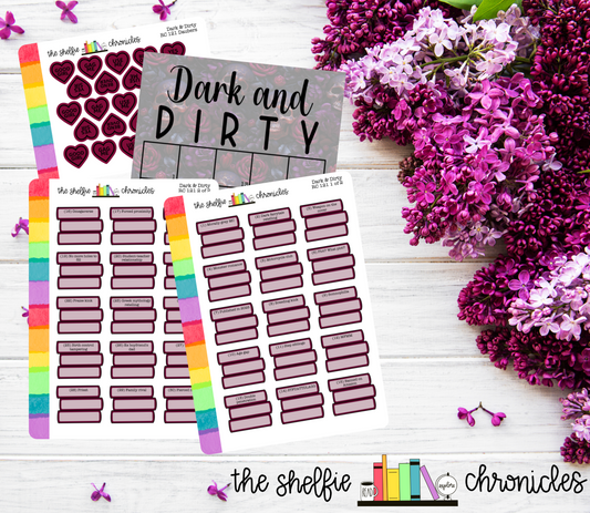 RC 121 - 2025 Dark and Dirty Reading Challenge - The Shelfie Chronicles  - Die Cut Stickers