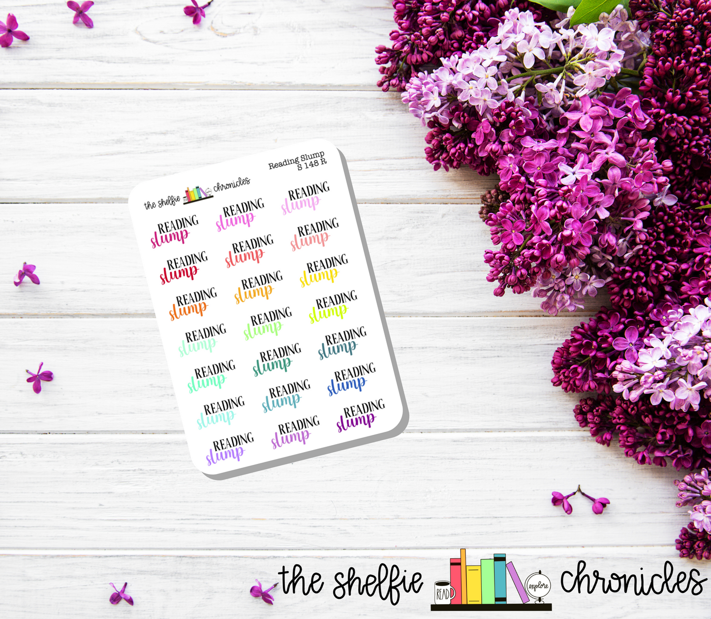 S 148 - Reading Slump - Choose Your Color - Die Cut Stickers - Repositionable Paper