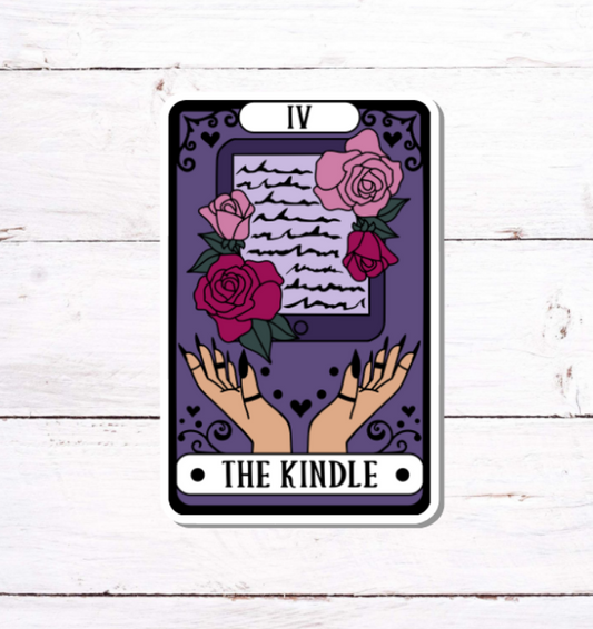 V 144 - The Kindle Tarot - Vinyl Sticker for Water Bottles, Laptop, Tablet, iPad, Tumbler, Hydroflask, Journals