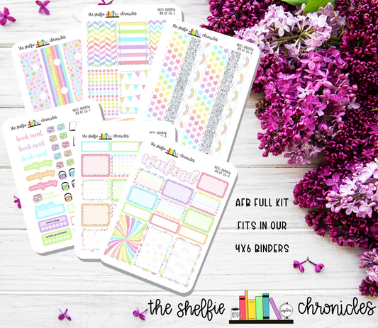 AFB Kit 126 - Pastel Rainbow - Made To Fit The 2023 Always Fully Booked Planner - Die Cut Stickers - Repositionable