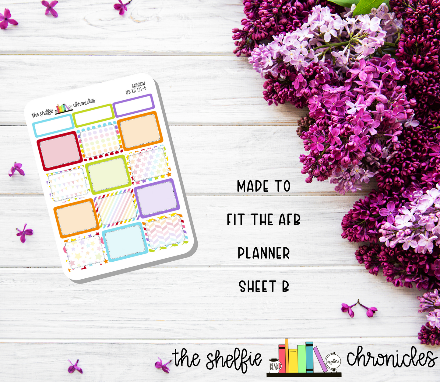 AFB Kit 129 - Rainbow - Made To Fit The Always Fully Booked Planner - Die Cut Stickers - Repositionable