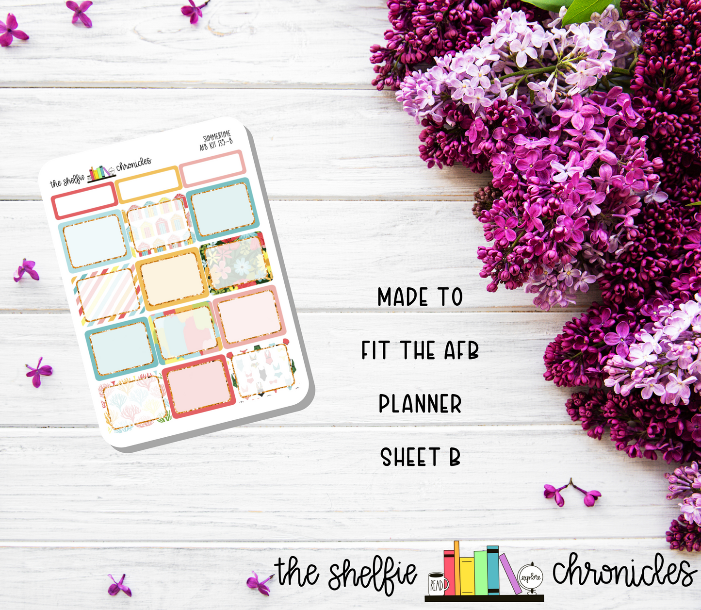 AFB Kit 135 - Summertime - Made To Fit The Always Fully Booked Planner - Die Cut Stickers - Repositionable