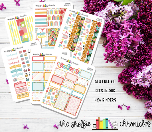 AFB Kit 135 - Summertime - Made To Fit The Always Fully Booked Planner - Die Cut Stickers - Repositionable